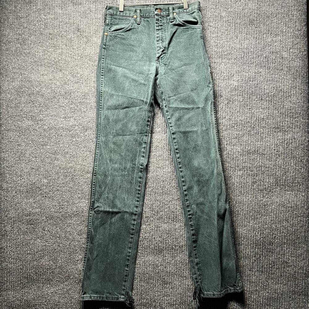 Vintage Wrangler Jeans Mens 29x36 (28x34) Forest Green Straight Leg Made In USA